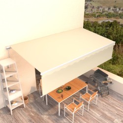 vidaXL Markise Manuell Einziehbar mit Rollo 6x3 m Creme