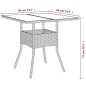 vidaXL Gartentisch mit Glasplatte Grau 80x80x75 cm Poly Rattan vidaXL Gartentisch mit Glasplatte Grau 80x80x75 cm Poly Rattan