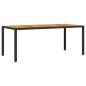 vidaXL Gartentisch mit Akazienholz-Platte Schwarz Poly Rattan vidaXL Gartentisch mit Akazienholz-Platte Schwarz Poly Rattan