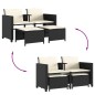 vidaXL Gartensofa 2-Sitzer mit Tisch und Hockern Schwarz Poly Rattan vidaXL Gartensofa 2-Sitzer mit Tisch und Hockern Schwarz Poly Rattan