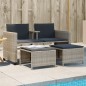 vidaXL Gartensofa 2-Sitzer mit Tisch und Hockern Hellgrau Poly Rattan vidaXL Gartensofa 2-Sitzer mit Tisch und Hockern Hellgrau Poly Rattan