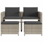 vidaXL Gartensofa 2-Sitzer mit Tisch und Hockern Hellgrau Poly Rattan vidaXL Gartensofa 2-Sitzer mit Tisch und Hockern Hellgrau Poly Rattan