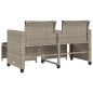 vidaXL Gartensofa 2-Sitzer mit Tisch und Hockern Hellgrau Poly Rattan vidaXL Gartensofa 2-Sitzer mit Tisch und Hockern Hellgrau Poly Rattan