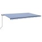 Automatische Markise mit LED & Windsensor 500x350 Blau und Weiß Automatische Markise mit LED & Windsensor 500x350 Blau und Weiß