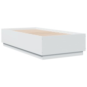 vidaXL Bettgestell Weiß 75x190 cm Holzwerkstoff