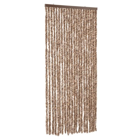 vidaXL Fliegenvorhang Beige und Dunkelbraun 56x185 cm Chenille
