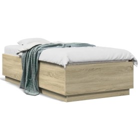 vidaXL Bettgestell Sonoma-Eiche 90x190 cm Holzwerkstoff