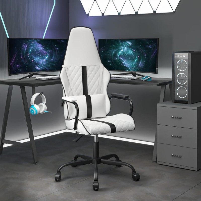 vidaXL Gaming-Stuhl Weiß und Schwarz Kunstleder vidaXL Gaming-Stuhl Weiß und Schwarz Kunstleder