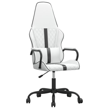 vidaXL Gaming-Stuhl Weiß und Schwarz Kunstleder