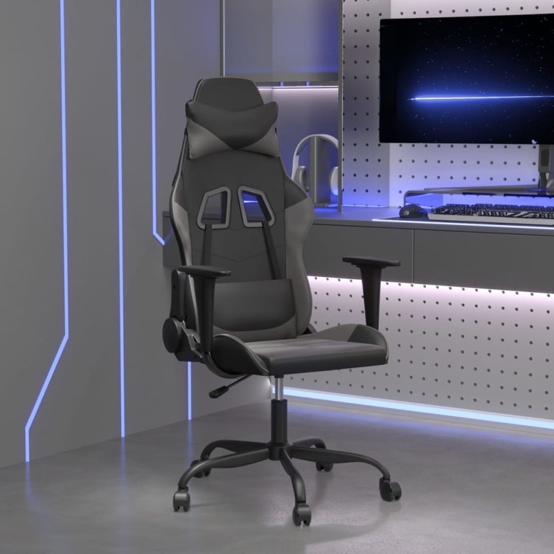 vidaXL Gaming-Stuhl Schwarz und Grau Kunstleder vidaXL Gaming-Stuhl Schwarz und Grau Kunstleder