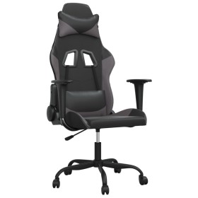 vidaXL Gaming-Stuhl Schwarz und Grau Kunstleder