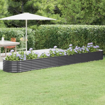 vidaXL Hochbeet Pulverbeschichteter Stahl 440x80x36 cm Anthrazit