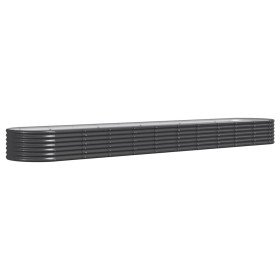 vidaXL Hochbeet Pulverbeschichteter Stahl 440x80x36 cm Anthrazit