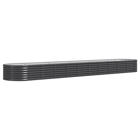 vidaXL Hochbeet Pulverbeschichteter Stahl 440x80x36 cm Anthrazit