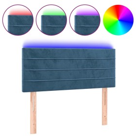 vidaXL LED Kopfteil Dunkelblau 100x5x78/88 cm Samt
