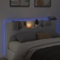 vidaXL LED-Kopfteil mit Ablagen Weiß 180x16,5x103,5 cm