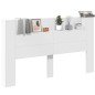 vidaXL LED-Kopfteil mit Ablagen Weiß 180x16,5x103,5 cm