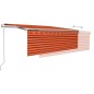 Gelenkarmmarkise Automatisch mit Jalousie 4x3m Orange und Braun Gelenkarmmarkise Automatisch mit Jalousie 4x3m Orange und Braun