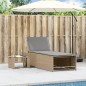 vidaXL Sonnenliegen 2 Stk. mit Tisch Beige Poly Rattan vidaXL Sonnenliegen 2 Stk. mit Tisch Beige Poly Rattan