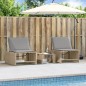 vidaXL Sonnenliegen 2 Stk. mit Tisch Beige Poly Rattan vidaXL Sonnenliegen 2 Stk. mit Tisch Beige Poly Rattan