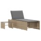 vidaXL Sonnenliegen 2 Stk. mit Tisch Beige Poly Rattan vidaXL Sonnenliegen 2 Stk. mit Tisch Beige Poly Rattan