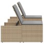 vidaXL Sonnenliegen 2 Stk. mit Tisch Beige Poly Rattan vidaXL Sonnenliegen 2 Stk. mit Tisch Beige Poly Rattan