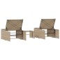 vidaXL Sonnenliegen 2 Stk. mit Tisch Beige Poly Rattan vidaXL Sonnenliegen 2 Stk. mit Tisch Beige Poly Rattan