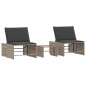 vidaXL Sonnenliegen 2 Stk. mit Tisch Hellgrau Poly Rattan vidaXL Sonnenliegen 2 Stk. mit Tisch Hellgrau Poly Rattan
