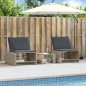 vidaXL Sonnenliegen 2 Stk. mit Tisch Hellgrau Poly Rattan vidaXL Sonnenliegen 2 Stk. mit Tisch Hellgrau Poly Rattan