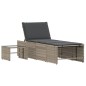 vidaXL Sonnenliegen 2 Stk. mit Tisch Hellgrau Poly Rattan vidaXL Sonnenliegen 2 Stk. mit Tisch Hellgrau Poly Rattan