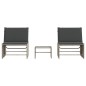 vidaXL Sonnenliegen 2 Stk. mit Tisch Hellgrau Poly Rattan vidaXL Sonnenliegen 2 Stk. mit Tisch Hellgrau Poly Rattan