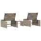 vidaXL Sonnenliegen 2 Stk. mit Tisch Hellgrau Poly Rattan vidaXL Sonnenliegen 2 Stk. mit Tisch Hellgrau Poly Rattan