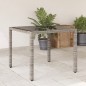 vidaXL Gartentisch mit Glasplatte Grau 90x90x75 cm Poly Rattan vidaXL Gartentisch mit Glasplatte Grau 90x90x75 cm Poly Rattan