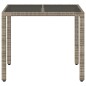 vidaXL Gartentisch mit Glasplatte Grau 90x90x75 cm Poly Rattan vidaXL Gartentisch mit Glasplatte Grau 90x90x75 cm Poly Rattan