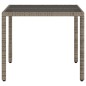 vidaXL Gartentisch mit Glasplatte Grau 90x90x75 cm Poly Rattan vidaXL Gartentisch mit Glasplatte Grau 90x90x75 cm Poly Rattan