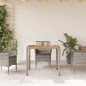 vidaXL Gartentisch mit Akazienholz-Platte Grau 90x90x75 cm Poly Rattan vidaXL Gartentisch mit Akazienholz-Platte Grau 90x90x75 cm Poly Rattan