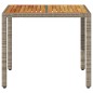 vidaXL Gartentisch mit Akazienholz-Platte Grau 90x90x75 cm Poly Rattan vidaXL Gartentisch mit Akazienholz-Platte Grau 90x90x75 cm Poly Rattan