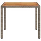 vidaXL Gartentisch mit Akazienholz-Platte Grau 90x90x75 cm Poly Rattan vidaXL Gartentisch mit Akazienholz-Platte Grau 90x90x75 cm Poly Rattan