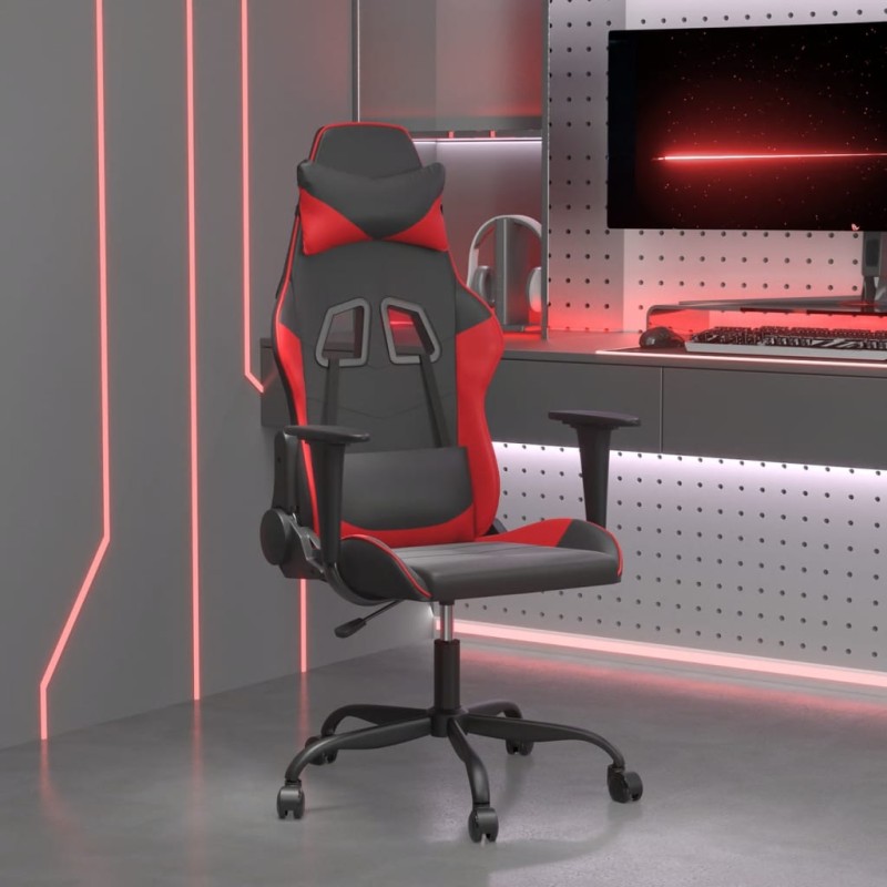 vidaXL Gaming-Stuhl mit Massagefunktion Schwarz und Rot Kunstleder vidaXL Gaming-Stuhl mit Massagefunktion Schwarz und Rot Kunstleder