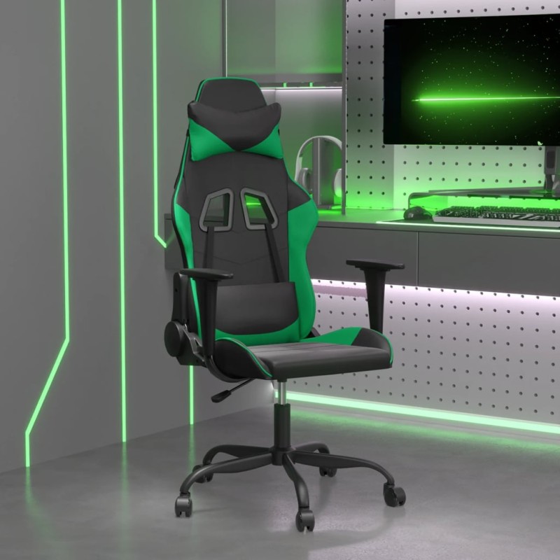 vidaXL Gaming-Stuhl mit Massagefunktion Schwarz und Grün Kunstleder vidaXL Gaming-Stuhl mit Massagefunktion Schwarz und Grün Kunstleder