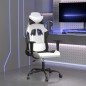 vidaXL Gaming-Stuhl mit Massagefunktion Weiß und Schwarz Kunstleder vidaXL Gaming-Stuhl mit Massagefunktion Weiß und Schwarz Kunstleder