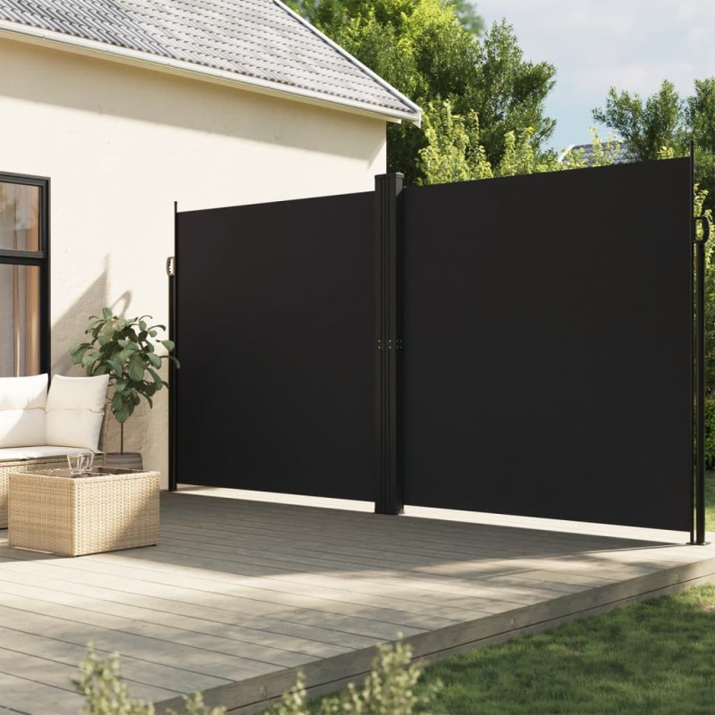 vidaXL Seitenmarkise Ausziehbar Schwarz 220x1000 cm vidaXL Seitenmarkise Ausziehbar Schwarz 220x1000 cm