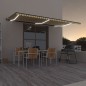 vidaXL Automatische Markise mit LED & Windsensor 600x350 cm Gelb/Weiß vidaXL Automatische Markise mit LED & Windsensor 600x350 cm Gelb/Weiß