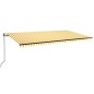 vidaXL Automatische Markise mit LED & Windsensor 600x350 cm Gelb/Weiß vidaXL Automatische Markise mit LED & Windsensor 600x350 cm Gelb/Weiß