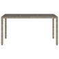 vidaXL Gartentisch mit Glasplatte Grau 150x90x75 cm Poly Rattan vidaXL Gartentisch mit Glasplatte Grau 150x90x75 cm Poly Rattan