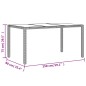 vidaXL Gartentisch mit Glasplatte Grau 150x90x75 cm Poly Rattan vidaXL Gartentisch mit Glasplatte Grau 150x90x75 cm Poly Rattan