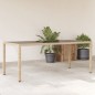 vidaXL Gartentisch mit Glasplatte Beige 190x90x75 cm Poly Rattan vidaXL Gartentisch mit Glasplatte Beige 190x90x75 cm Poly Rattan