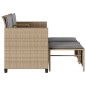 vidaXL Gartensofa 2-Sitzer mit Tisch und Hockern Beige Poly Rattan vidaXL Gartensofa 2-Sitzer mit Tisch und Hockern Beige Poly Rattan