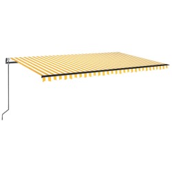Automatische Markise mit LED & Windsensor 500x350 cm Gelb/Weiß