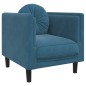 vidaXL Sessel mit Kissen Blau Samt vidaXL Sessel mit Kissen Blau Samt